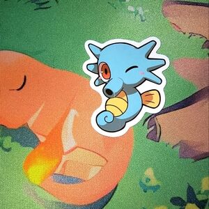 Pokemon Blue and Orange Laptop Seahorse Sticker